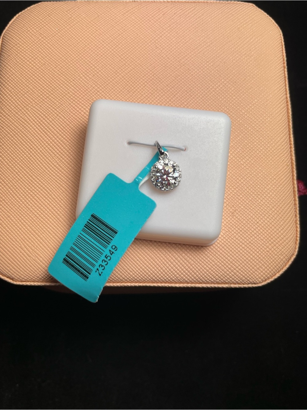 Sparkling Moissanite Halo Pendant in Sterling Silver - Women Accessories